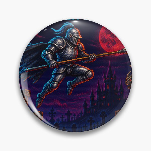 Item preview, Cursed Knight Arcade Poster - Retro Pixel Art Print designed and sold by EtermaoDigital.