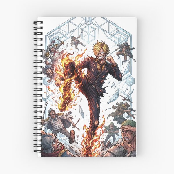 Aperçu de l'œuvre One Piece Sanji Fire Kick Anime Art créée et vendue par FreakToons.