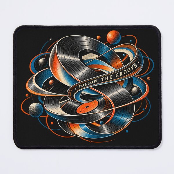 Item preview, Follow The Groove – Abstract Vinyl Topology designed and sold by Golden Era Studio.