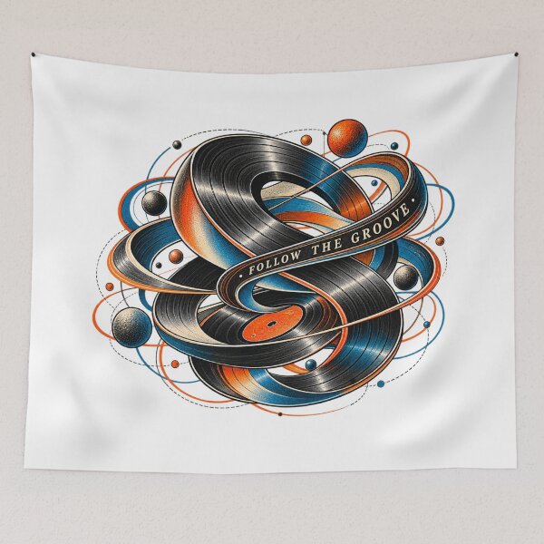 Item preview, Follow The Groove – Abstract Vinyl Topology designed and sold by Golden Era Studio.