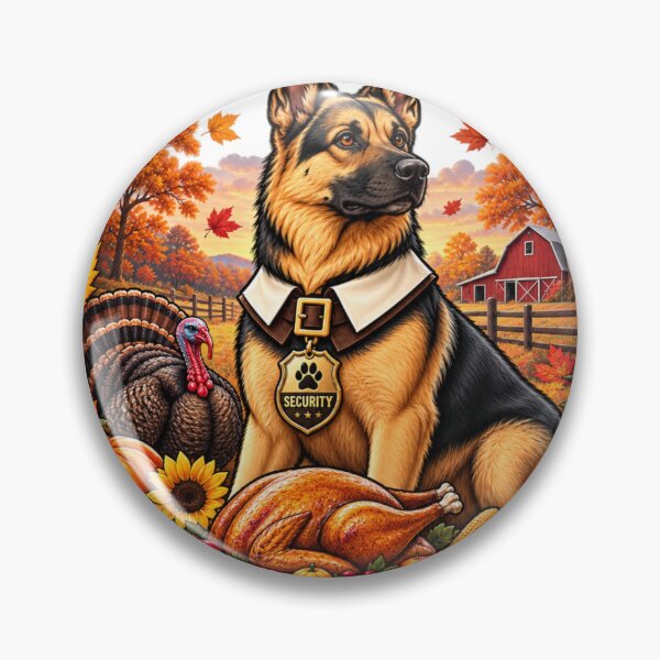 Artikelvorschau, Thanksgiving Security German Shepherd | Funny GSD Turkey Guard Dog entworfen und verkauft von KnrNazimTHRE4DS.