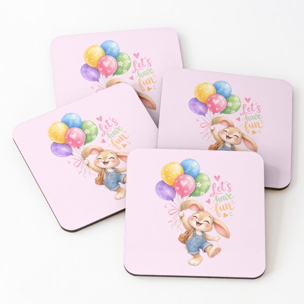Item preview, A cute party mood rabbit funny colorful let's have fun illustration  designed and sold by lafataviola.