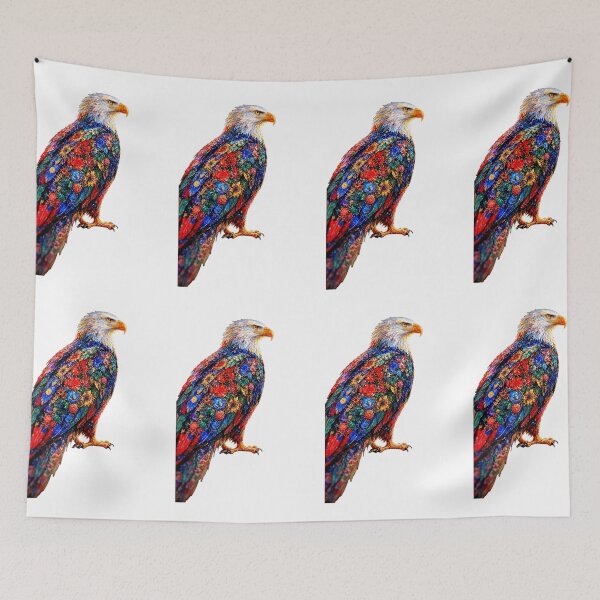 Item preview, Floral Eagle Art Print Over Cityscape designed and sold by The Empire Of Digital Art..