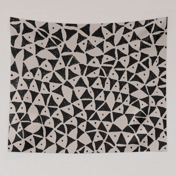 Item preview, Ferox triangles and dots drawing in black and tan  designed and sold by studioanalog.