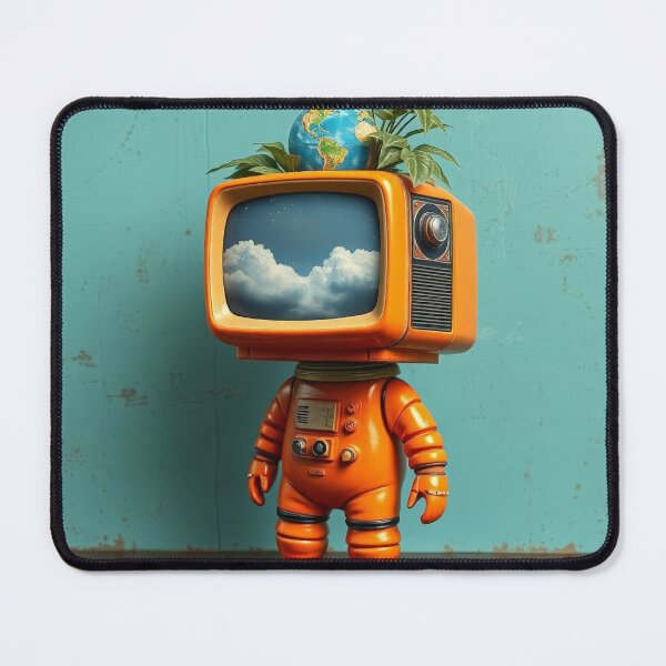 Item preview, Cute Orange Retro TV Robot Sprout Art designed and sold by Cine8.