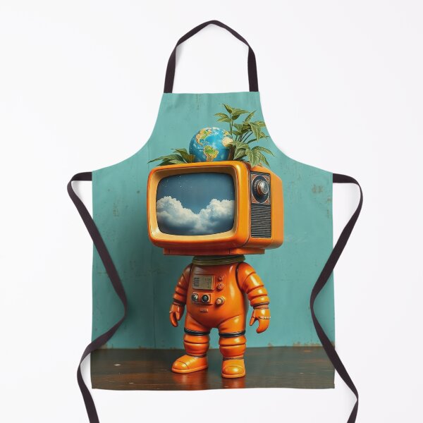 Item preview, Cute Orange Retro TV Robot Sprout Art designed and sold by Cine8.