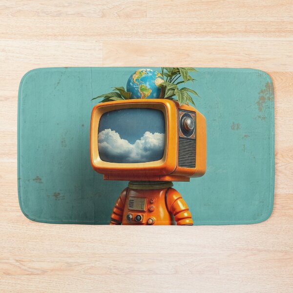 Item preview, Cute Orange Retro TV Robot Sprout Art designed and sold by Cine8.