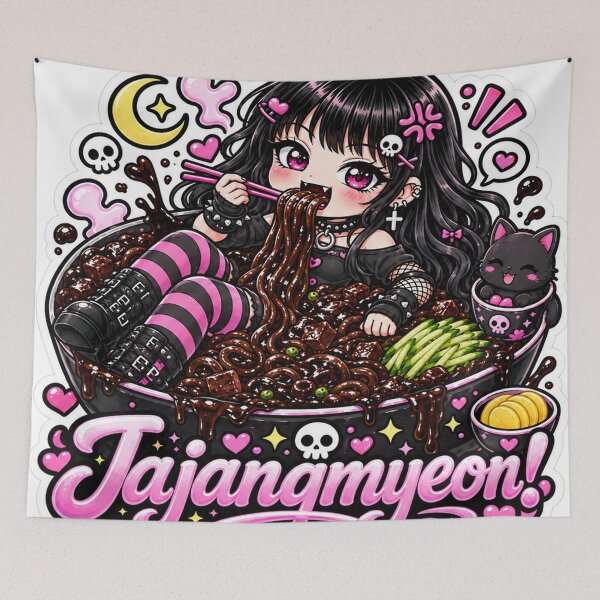 Item preview, Goth Food Gremlin Loves Jajangmyeon designed and sold by AnnekeJordaan.