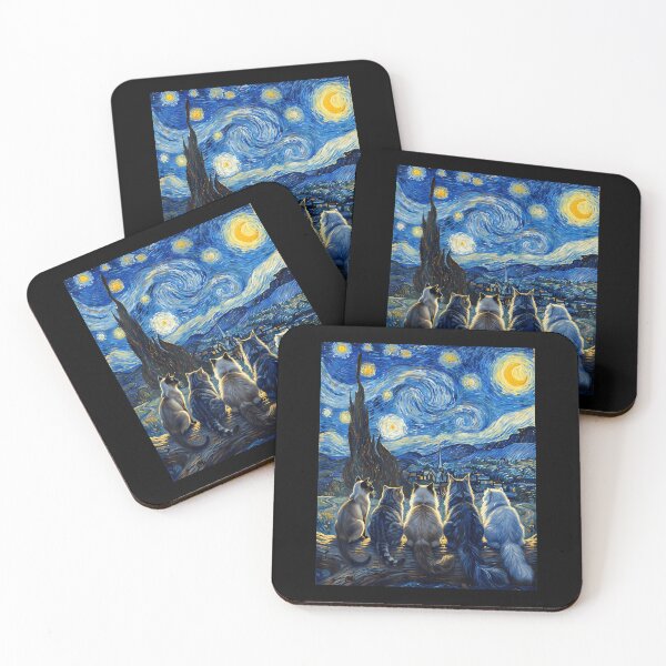 Item preview, Starry Night Cats Vincent Van Gogh designed and sold by Eat-Apples.