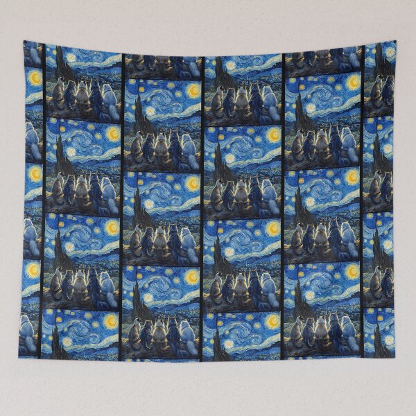 Item preview, Starry Night Cats Vincent Van Gogh designed and sold by Eat-Apples.