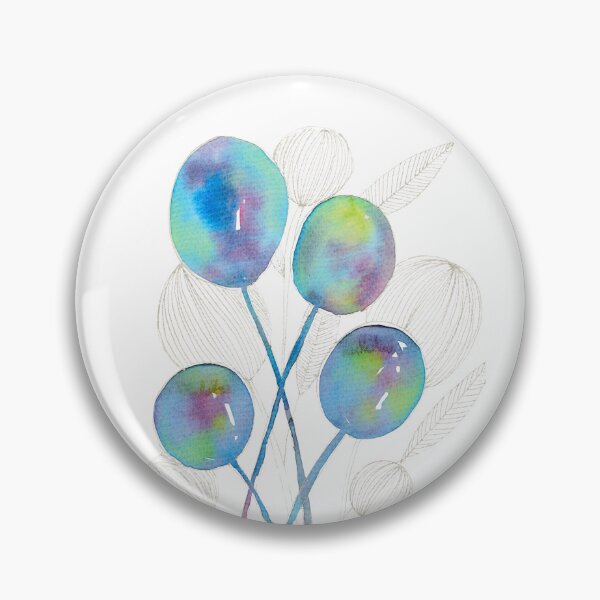 Item preview, Blue Botanical Seed Pods: Watercolour Line Art designed and sold by ArithraStudio.