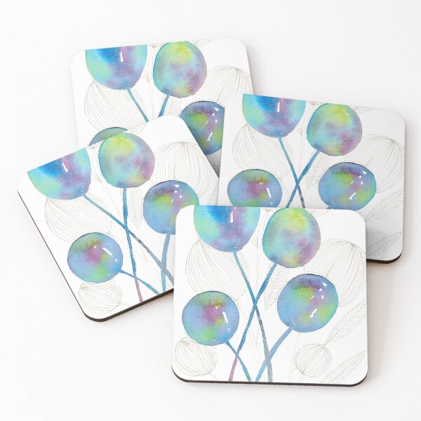 Item preview, Blue Botanical Seed Pods: Watercolour Line Art designed and sold by ArithraStudio.