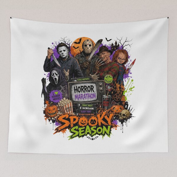 Item preview, Horror Movie Marathon Spooky Season Retro VHS Halloween designed and sold by AmazingPics001.