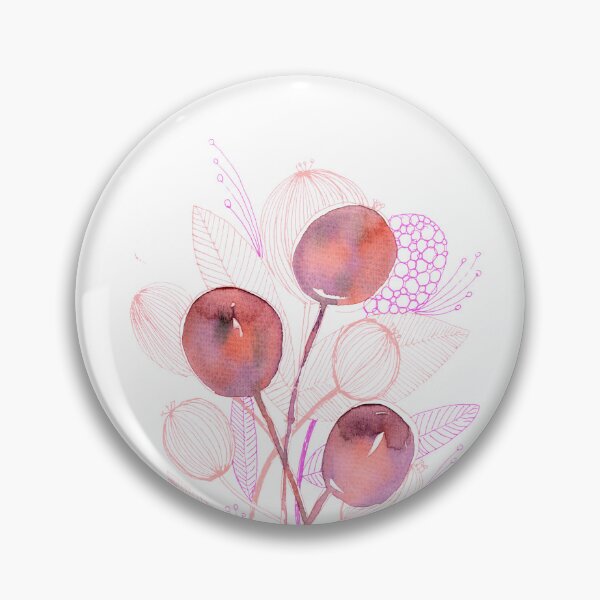 Item preview, Pink Botanical Seed Pods: Watercolour Line Art designed and sold by ArithraStudio.
