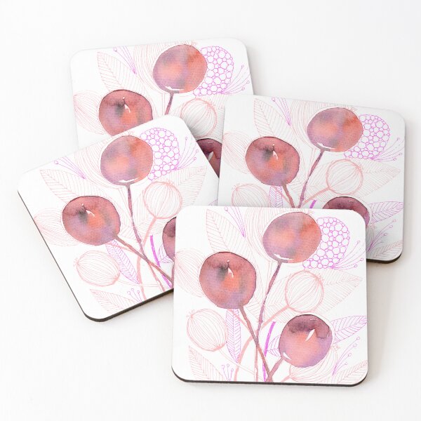 Item preview, Pink Botanical Seed Pods: Watercolour Line Art designed and sold by ArithraStudio.