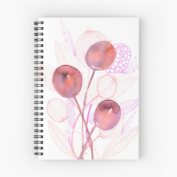 Item preview, Pink Botanical Seed Pods: Watercolour Line Art designed and sold by ArithraStudio.