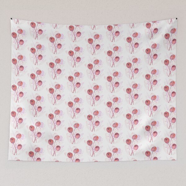 Item preview, Pink Botanical Seed Pods: Watercolour Line Art designed and sold by ArithraStudio.