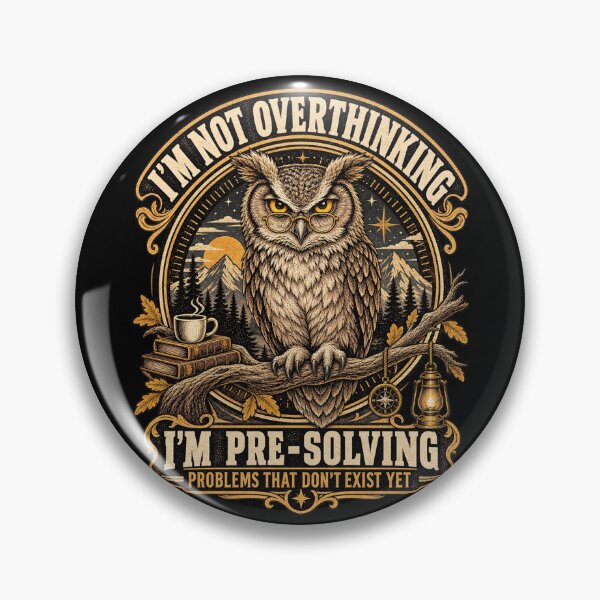 Item preview, I'm Not Overthinking I'm Pre-Solving Problem Owl Funny Sayin designed and sold by will freed18.