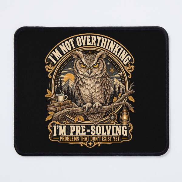 Item preview, I'm Not Overthinking I'm Pre-Solving Problem Owl Funny Sayin designed and sold by will freed18.