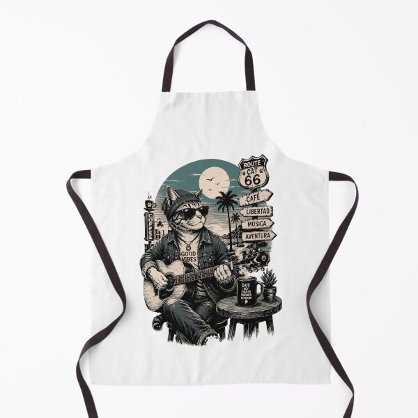 Item preview, Route 66 Rocker Cat - Coffee and Adventure Edition designed and sold by victorstudioart.