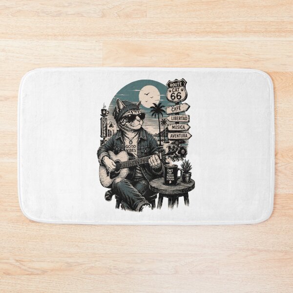 Item preview, Route 66 Rocker Cat - Coffee and Adventure Edition designed and sold by victorstudioart.