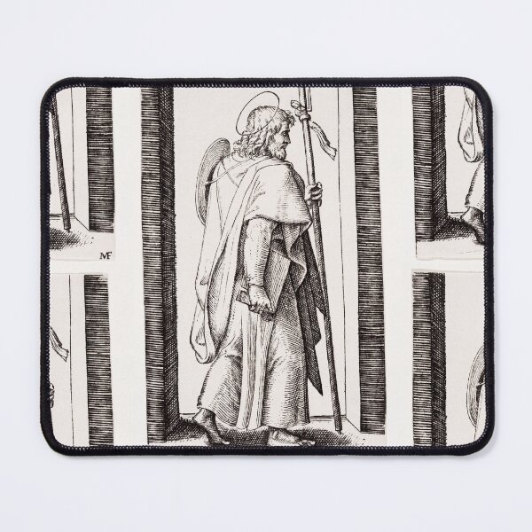 Item preview, Saint James Pilgrim With Staff Engraving designed and sold by artofuniverse.