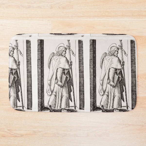 Item preview, Saint James Pilgrim With Staff Engraving designed and sold by artofuniverse.