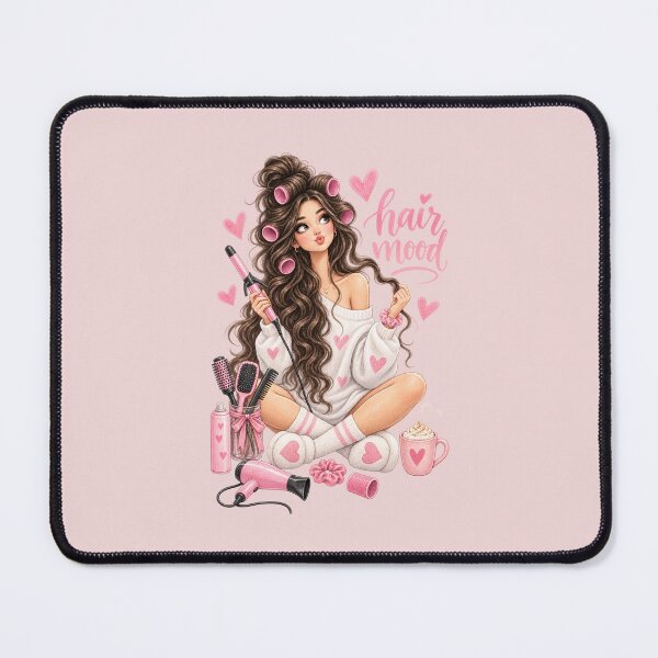 Item preview, A girl making curly hairdo illustration  designed and sold by lafataviola.