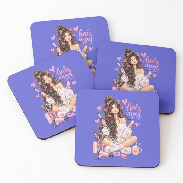 Item preview, A girl making curly hairdo illustration  designed and sold by lafataviola.