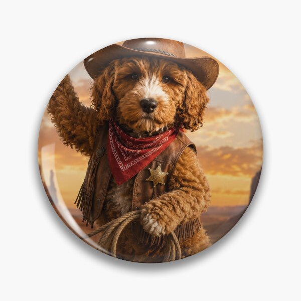 Item preview, Cockapoo Cowboy with Lasso at Sunset designed and sold by Paul Thompson Photography.