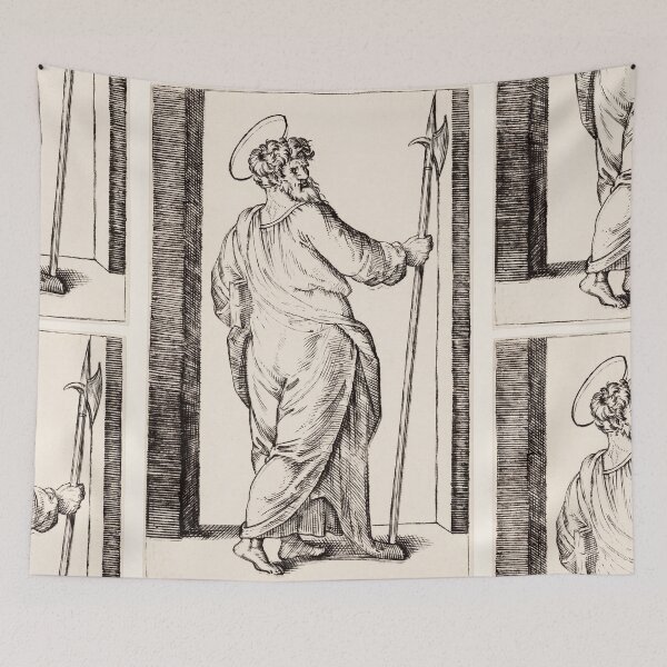 Item preview, Standing Saint With Halberd and Halo designed and sold by artofuniverse.