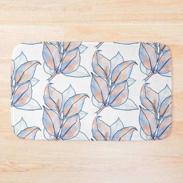 Item preview, Blue Peach Botanical Leaves: Watercolour Line Art designed and sold by ArithraStudio.