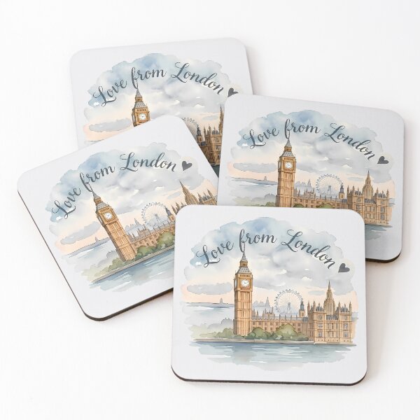 Item preview, Love from London - Watercolor illustration of Big Ben and London designed and sold by SuperMama1973.