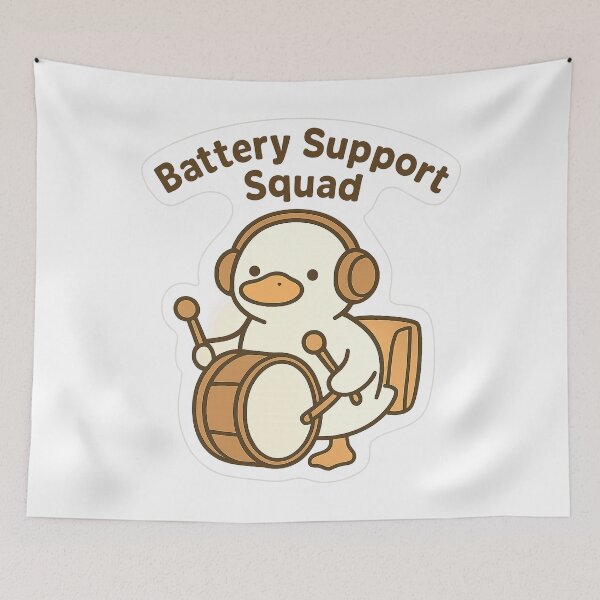 Item preview, Battery Support Squad Duck Percussion Tee designed and sold by Ainbowz-Artwork.