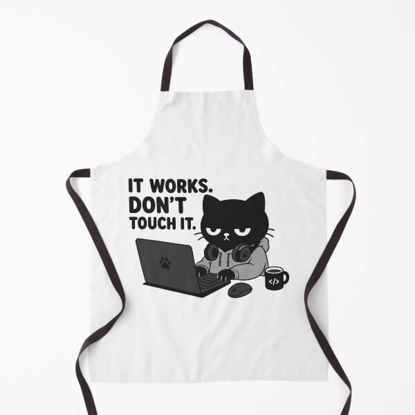 Item preview, IT WORKS Don’t Touch It – Funny Cat Programmer Coding Sticker designed and sold by tindian.