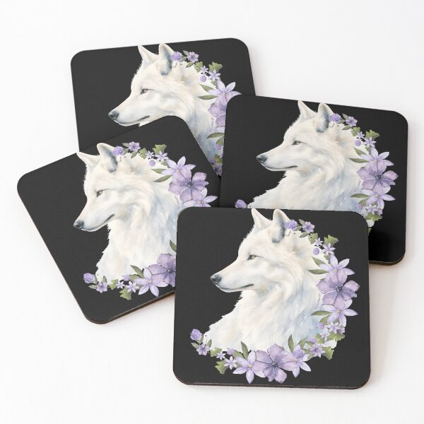 Item preview, Magical wolf flower sticker designed and sold by DesignPMG.
