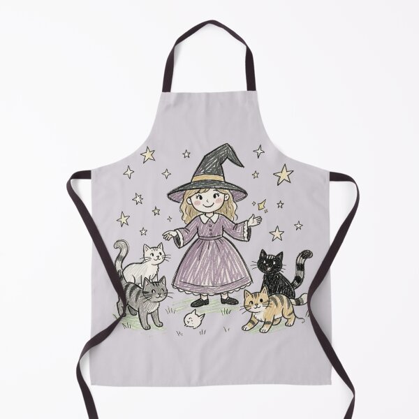 Item preview, Charming witch with cats designed and sold by MagelliShop.