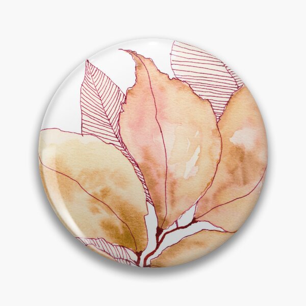 Item preview, Peach Pink Botanical Leaves: Watercolour Line Art designed and sold by ArithraStudio.