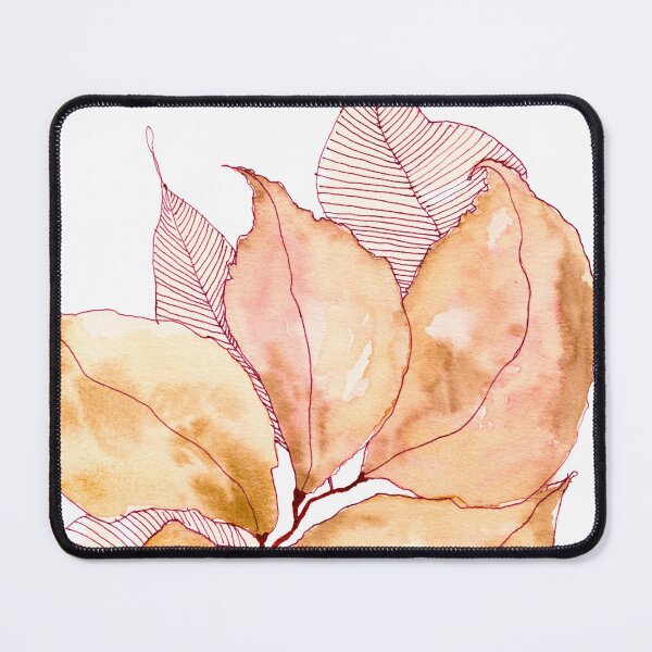 Item preview, Peach Pink Botanical Leaves: Watercolour Line Art designed and sold by ArithraStudio.
