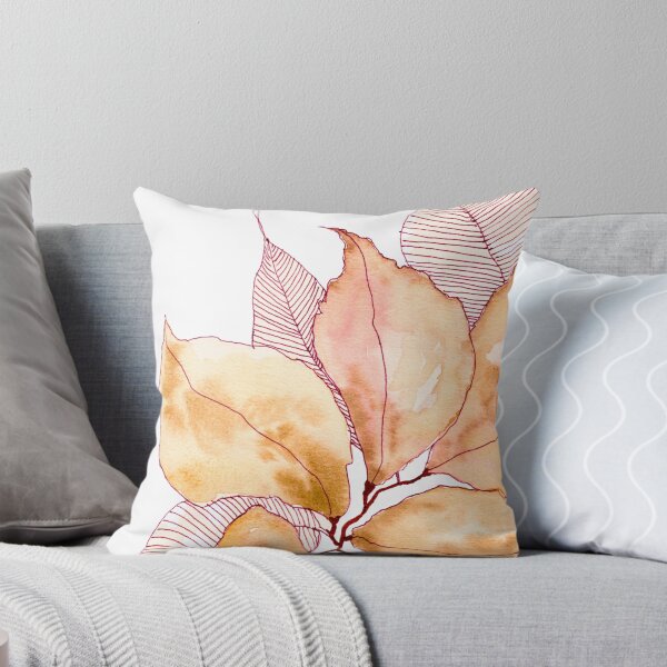 Item preview, Peach Pink Botanical Leaves: Watercolour Line Art designed and sold by ArithraStudio.