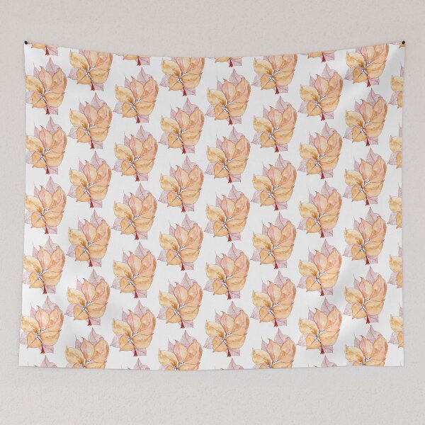 Item preview, Peach Pink Botanical Leaves: Watercolour Line Art designed and sold by ArithraStudio.