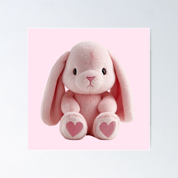 Item preview, Cute Pink Bunny Plush Aesthetic designed and sold by jianina-alondra.