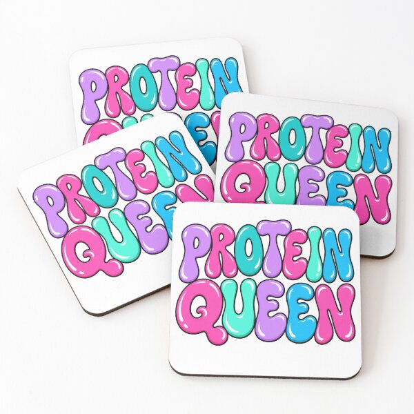 Item preview, Protein Queen Retro Y2K Fitness Girl Bubble Typography Gym Workout Design designed and sold by DijaMar.