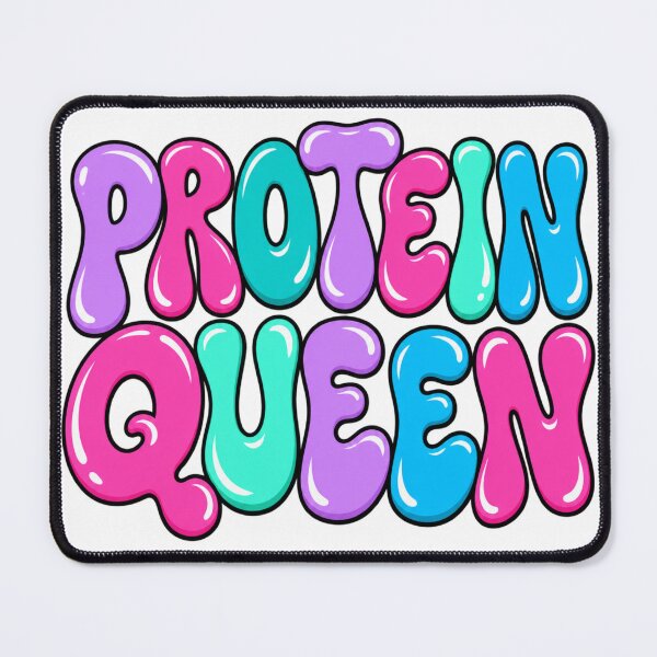 Item preview, Protein Queen Retro Y2K Fitness Girl Bubble Typography Gym Workout Design designed and sold by DijaMar.