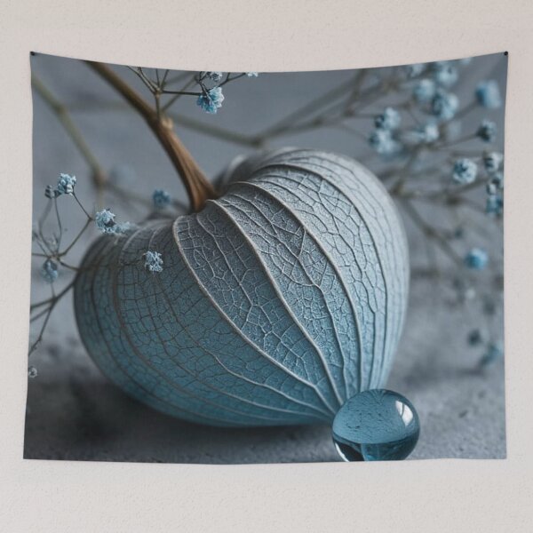 Item preview, Blue Physalis Lantern Water Drop Gypsophila Still Life Art designed and sold by LYAN-STORE.