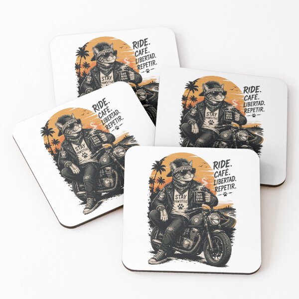 Item preview, The Biker Cat - "Stay Pawsitive" Edition Ride, Café & Rock: The Biker Cat designed and sold by victorstudioart.