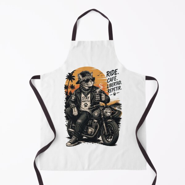Item preview, The Biker Cat - "Stay Pawsitive" Edition Ride, Café & Rock: The Biker Cat designed and sold by victorstudioart.