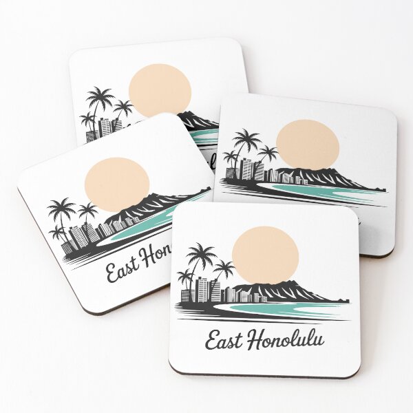Item preview, East Honolulu Hawaii Skyline Silhouette Art designed and sold by MoonSkyArt.