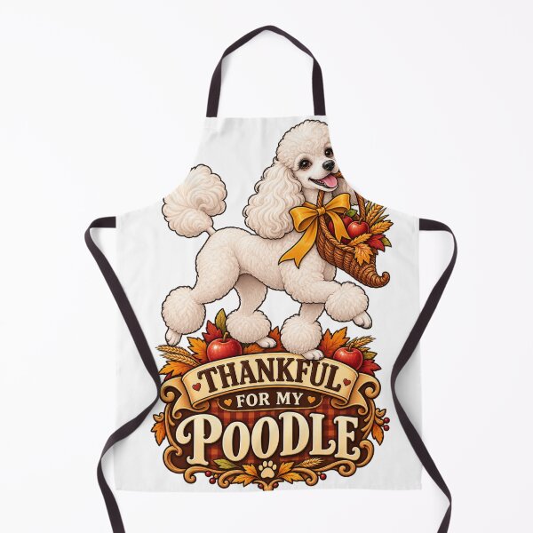 Item preview, Thankful For My Poodle Thanksgiving | White Poodle Cornucopia Fall designed and sold by KnrNazimTHRE4DS.