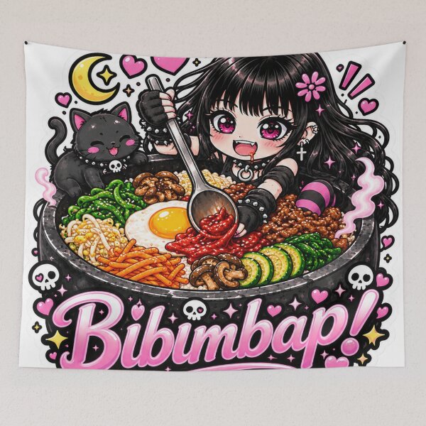 Item preview, Goth Food Gremlin Loves Bibimbap designed and sold by AnnekeJordaan.